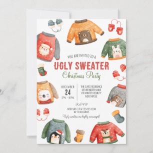 Ugly Sweater Christmas Invitation, Family Dinner Invitation