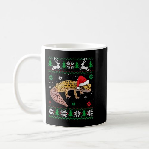 Ugly Sweater Christmas Leopard Gecko Lover Santa H Coffee Mug