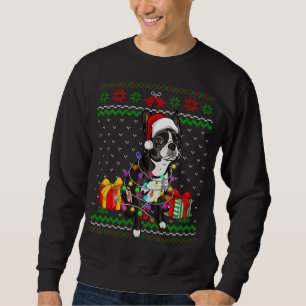 Ugly Sweater Christmas Lights Boston Terrier Dog L
