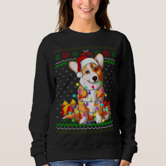 Ugly Sweater Christmas Lights Corgi Dog Lover