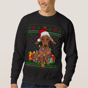 Ugly Sweater Christmas Lights Dachshund Dog Lover