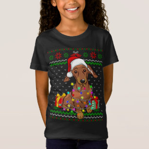 Ugly Sweater Christmas Lights Dachshund Dog Lover