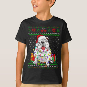 Ugly Sweater Christmas Lights English Bulldog Dog 