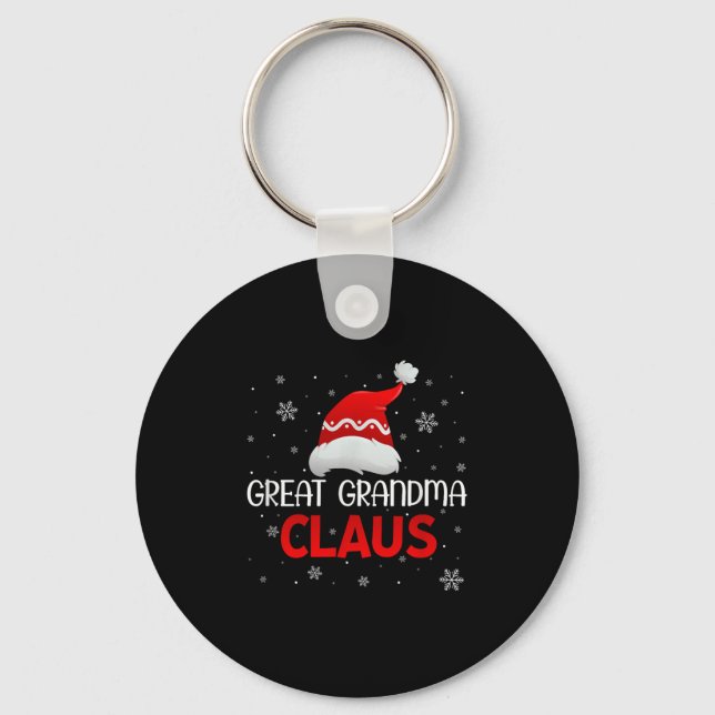 Ugly Sweater Christmas Matching Costume Great Gran Keychain (Front)