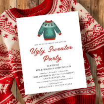 Ugly Sweater Christmas Party Budget Invitation