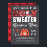 Ugly Sweater Christmas Party Chalkboard Red Invitation<br><div class="desc">Ugly Sweater Christmas Party Chalkboard Red Invitation design. More similar products can be found in Christmas Party Invitations. If you have any questions feel free to contact me.</div>