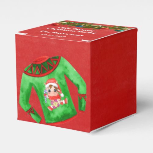 Ugly Sweater Christmas Party Editable Favor Boxes