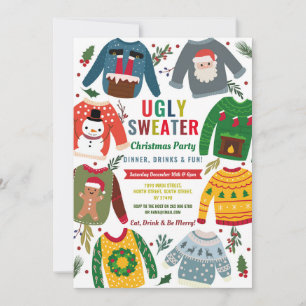 Ugly Sweater Christmas Party Festive Jumpers Invitation