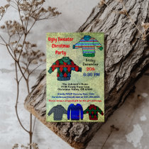 Ugly Sweater Christmas Party Filtered Colors Invitation