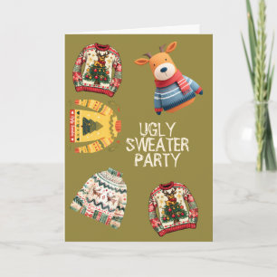 Ugly Sweater Christmas Party Folded Invitation