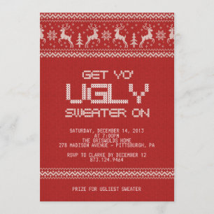 ugly sweater christmas party invitation