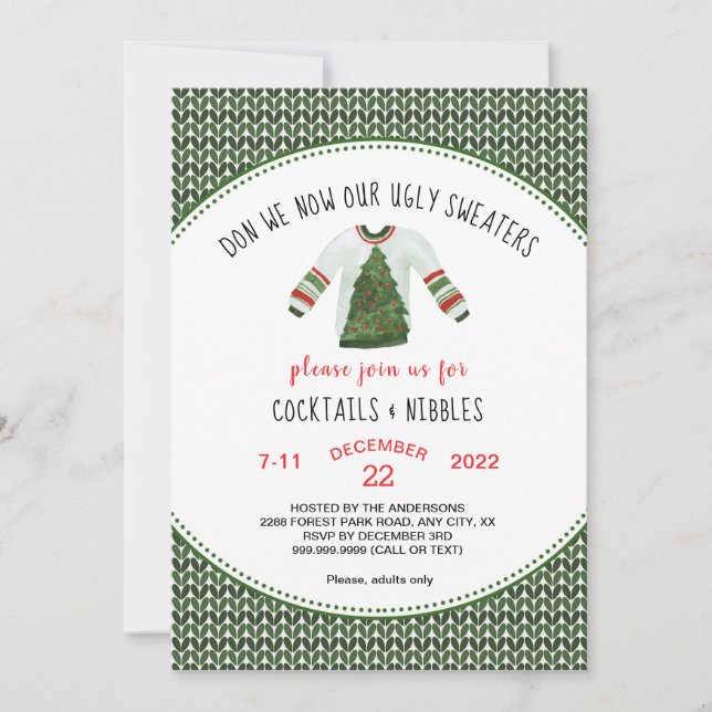Ugly Sweater Christmas Party invitation (Front)