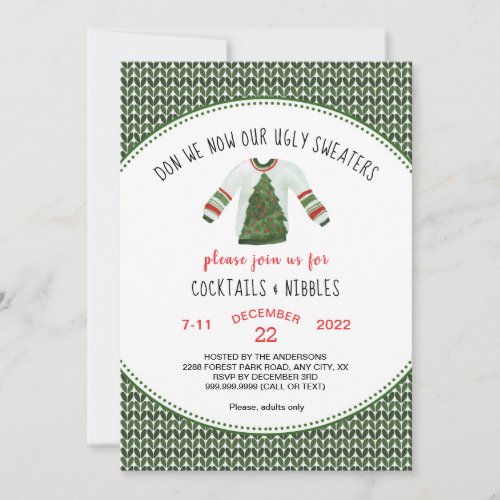 Ugly Sweater Christmas Party invitation