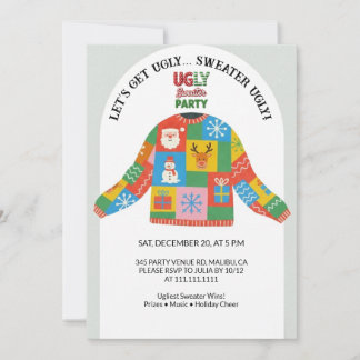 Ugly Sweater Christmas Party  Invitation