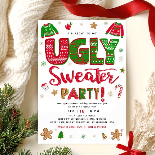 Ugly Sweater Christmas Party Invitation