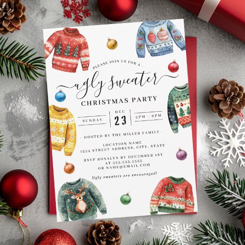 Ugly Sweater Christmas Party Invitation