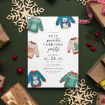 Ugly Sweater Christmas Party Invitation<br><div class="desc">Elegant christmas jumper party invitations featuring a simple white background,  watercolor ugly xmas sweaters,  and a classic holiday party template that is easy to personalize.</div>