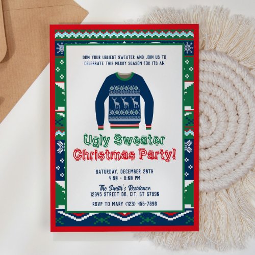 Ugly Sweater Christmas Party Invitation