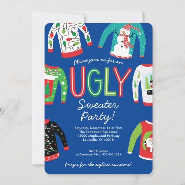 Ugly Sweater Christmas Party Invitation (Front)
