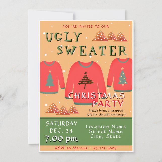 Ugly Sweater Christmas Party Invitation (Front)
