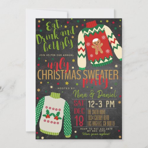 Ugly Sweater Christmas Party Invitation