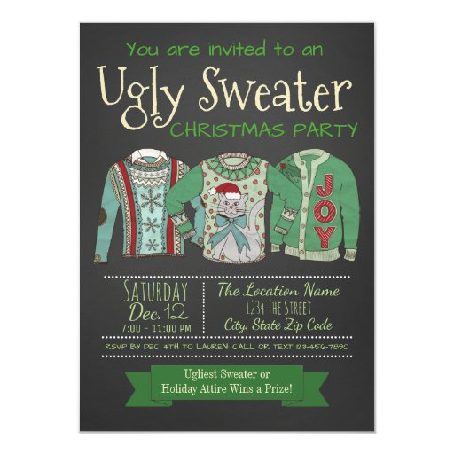 Funny Ugly Sweater Party Invitations 2