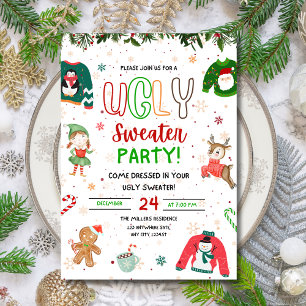 Ugly Sweater Christmas Party Invitation, Chrismas  Invitation
