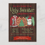 Ugly Sweater Christmas Party Invitations<br><div class="desc">Ugly sweater Christmas party invitation with three ugly sweaters on a rustic wood background. You can easily customize these fun ugly sweater Christmas party invitations for your event by simply adding your details in the font style and color you prefer.</div>