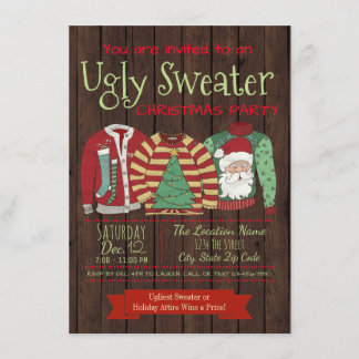 Ugly Sweater Christmas Party Invitations