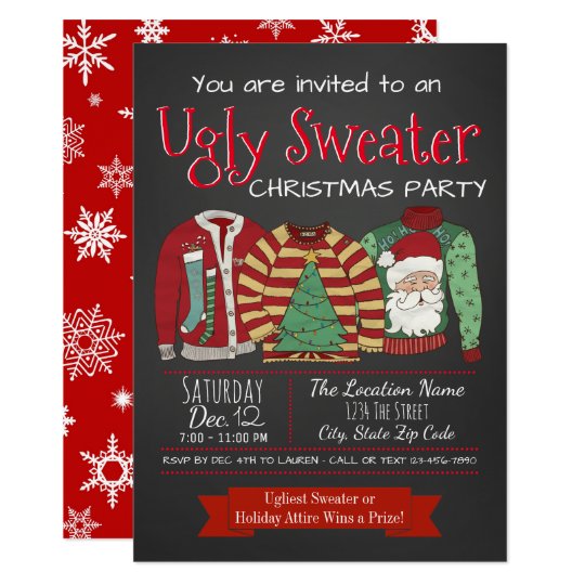 Ugly Sweater Christmas Party Invitations Zazzle Ugly Sweater Christmas Party Invitations