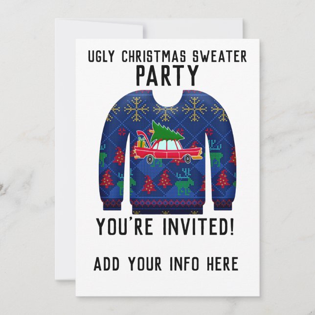 UGLY SWEATER CHRISTMAS PARTY INVITATIONS (Front)