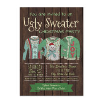 Ugly Sweater Christmas Party Invitations Rustic