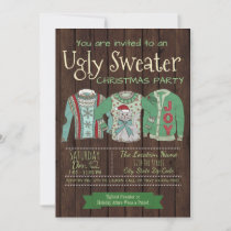 Ugly Sweater Christmas Party Invitations Rustic