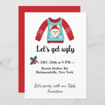 Ugly Sweater Christmas Party Let's Get Ugly  Invitation