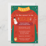 Ugly Sweater Christmas Party Modern Invitation<br><div class="desc">Add some fun to your annual ugly Christmas party this year with our dress to impress invitation template. Easily add your party details and slogan by clicking the "Personalize" button</div>