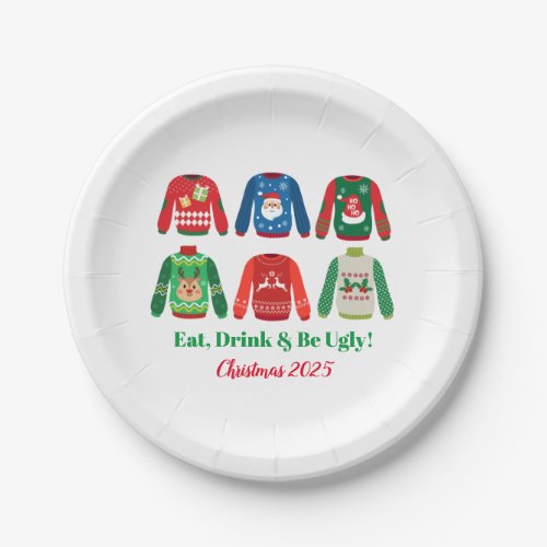 Ugly Sweater Christmas Party Paper Plates