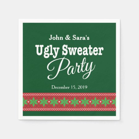 Ugly Sweater Christmas Party, Personalized Napkins