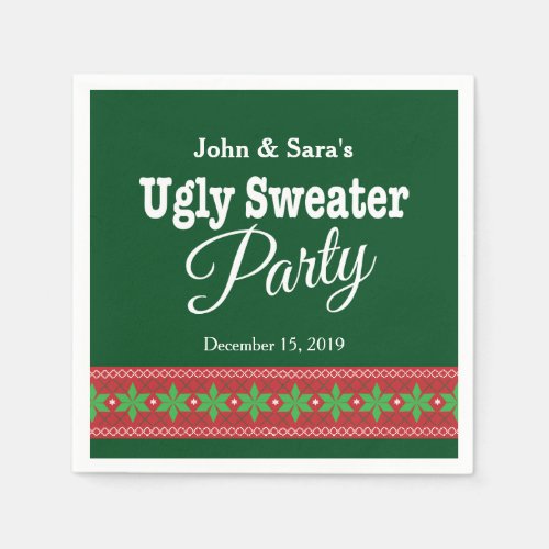 Ugly Sweater Christmas Party Personalized Napkins