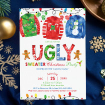 Ugly Sweater Christmas Party Tacky Vest Holiday Invitation