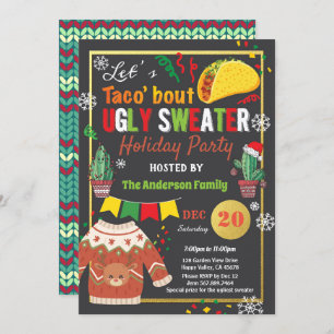 Ugly sweater Christmas party taco Invitation