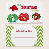 Ugly Sweater Christmas Party Voting Ballot (Front & Back)