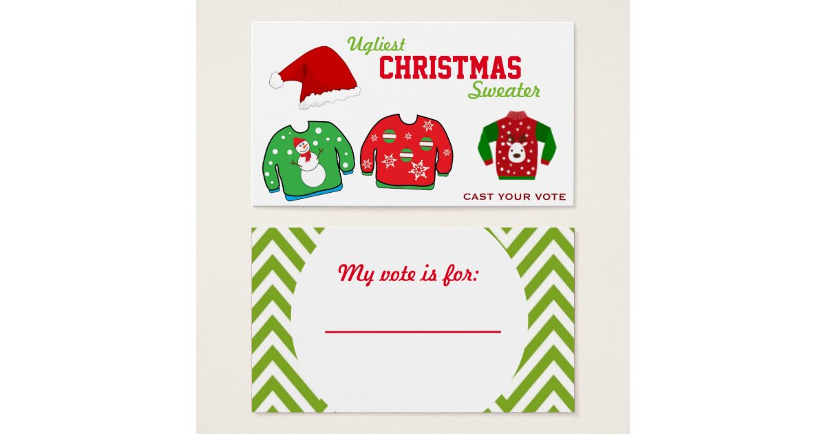 ugly-sweater-christmas-party-voting-ballot-business-card-zazzle