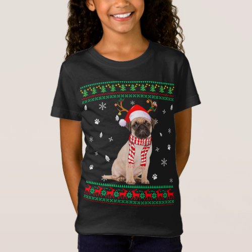Ugly Sweater Christmas Pug Dog Santa Reindeer