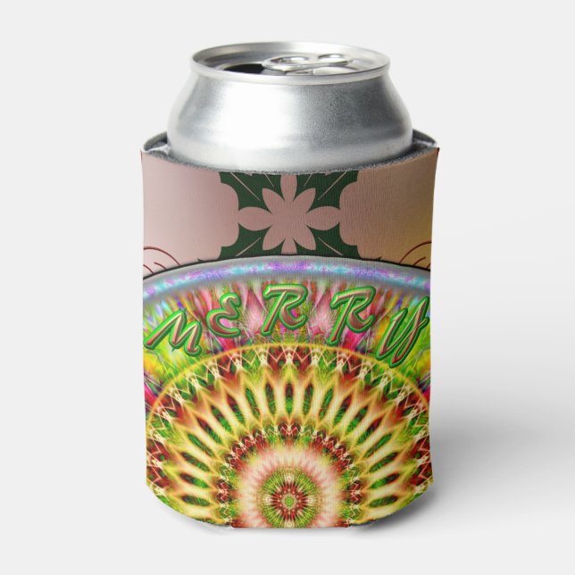 Ugly Sweater Christmas Reindeer Design Can Cooler (Can Front)