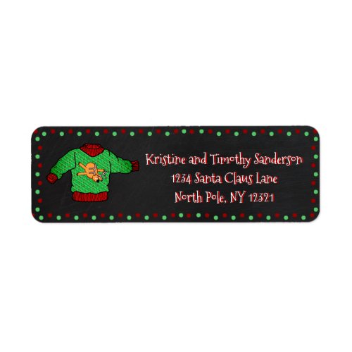 Ugly Sweater Christmas Return Address Label