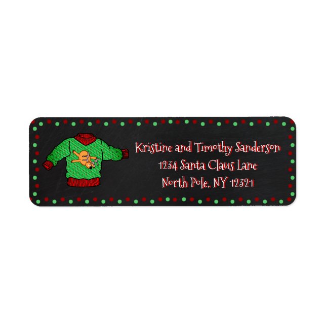Ugly Sweater Christmas Return Address Label (Front)