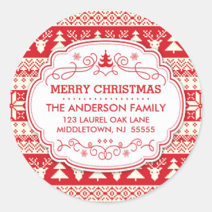Ugly Sweater Christmas Return Address Label Seals