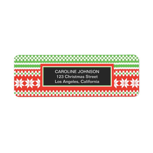 Ugly Sweater Christmas Return Address Labels (Front)