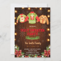 Ugly sweater christmas theme invitation