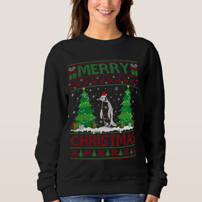 Ugly Sweater Christmas Tree Lighting Penguin Ugly  (Front)